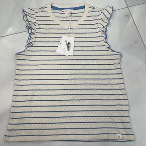 Roller Rabbit stripe Delilah tee blue medium brand new
